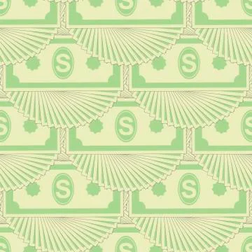 Set of Paper Dollars Seamless Pattern Stock Illustration