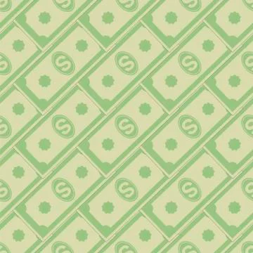 Set of Paper Dollars Seamless Pattern Stockillustratie