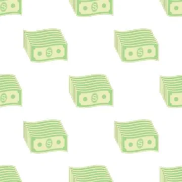 Set of Paper Dollars Seamless Pattern. US Currency Stockillustratie