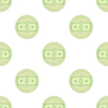Set of Paper Dollars Seamless Pattern Stock Illustration
