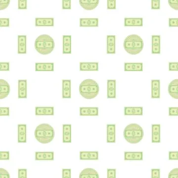 Set of Paper Dollars Seamless Pattern 스톡 일러스트