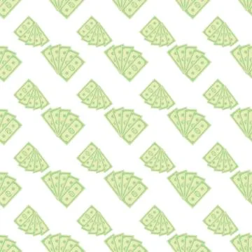 Set of Paper Dollars Seamless Pattern Illustrazione stock