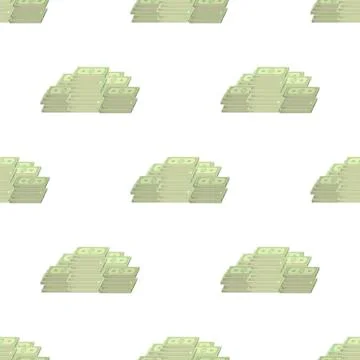 Set of Paper Dollars Seamless Pattern 스톡 일러스트