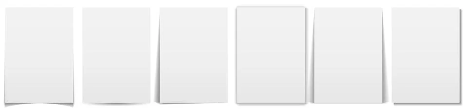 Set of paper effect with transparent realistic shadows. Web banner, template or Stock Illustration