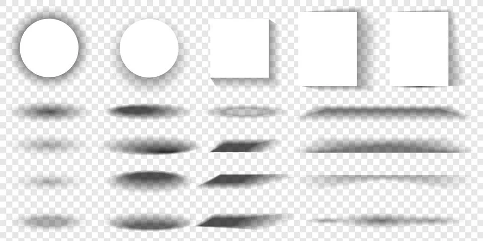 Set of paper effect with transparent realistic shadows. Web banner, template or Stock Illustration
