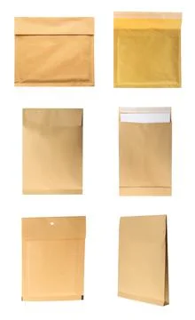 Set of paper envelopes isolated on white Stock Photos