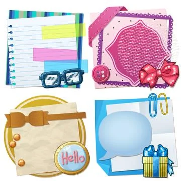 Set of paper frames and scrapbooking backgrounds Stock Illustration