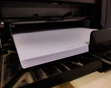 Set of paper kept in the printer. Stock Photos