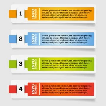 Set of paper labels - options - info graphics Stock Illustration