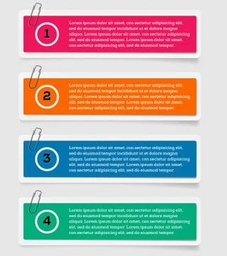 Set of paper labels - options - info graphics Stock Illustration