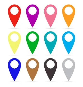 Set of paper map pointers Stockillustratie