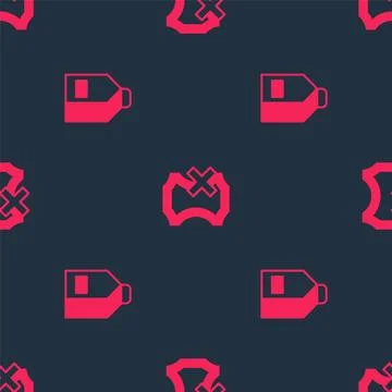Set Paper package for milk and No leather on seamless pattern. Vector Stock Illustration