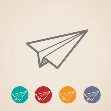 Set of paper plane icons Stock Illustration