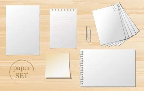 Set of paper sheets Stock Illustration