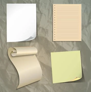 Set of paper sheets Stock Illustration