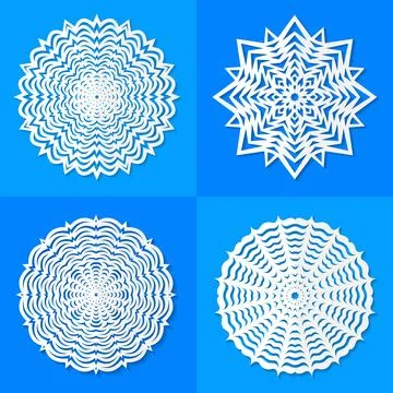 Set of paper snowflakes Stock Illustration