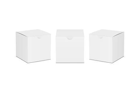 Set of paper square boxes mockups Stock Illustration