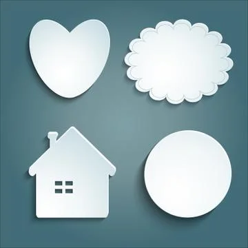 Set of paper stickers Stock Illustration