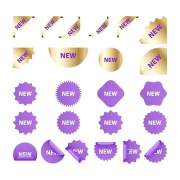 Set paper stickers Stock Illustration