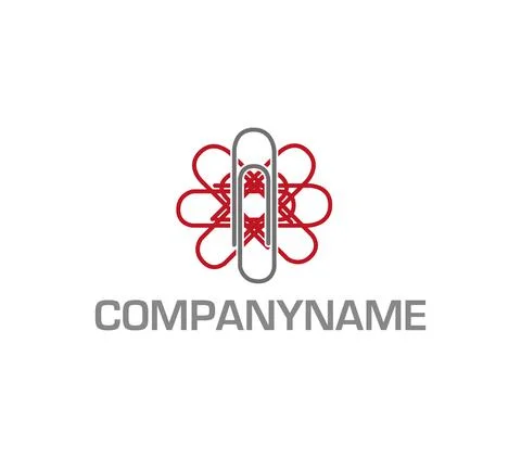 Set of paperclips in flower's shape. Ready logo Stock Illustration