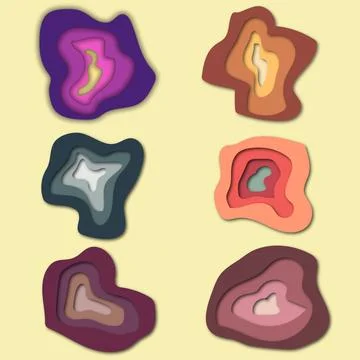 Set Of Papper Cut Effect Elements Stock Illustration