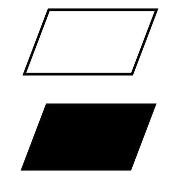 Set of parallelogram shape icon. Parallelogram shape sign. Parallelogram Stockillustratie