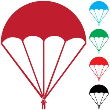 Set of paratroopers Stock Illustration