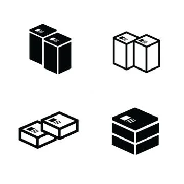Set of parcel box icons Stock Illustration