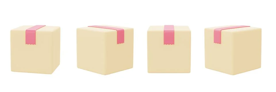 Set of parcel boxes isolated on white background, Great discount and sale pro Stock Illustration