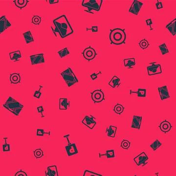 Set Parking, Location, City map navigation and Target sport on seamless pattern 스톡 일러스트