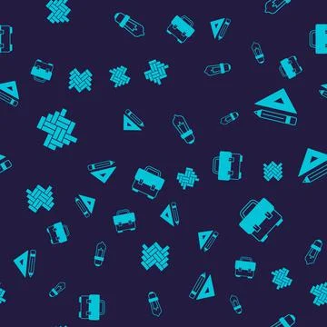 Set Parquet, Triangular ruler and pencil, Light bulb and Toolbox on seamless  イラスト素材