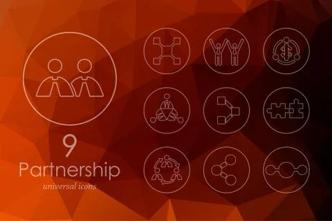 Set of partnership icons Stockillustratie