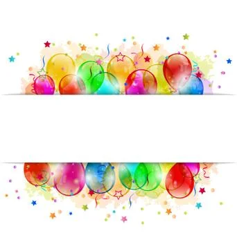 Set party balloons, confetti with space for text Stock Illustration