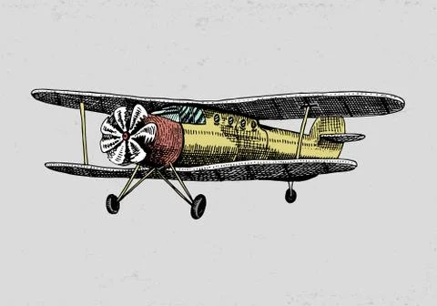 Set of passenger airplanes corncob or plane aviation travel illustration Stock Illustration