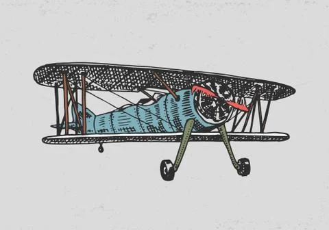 Set of passenger airplanes corncob or plane aviation travel illustration Stock Illustration