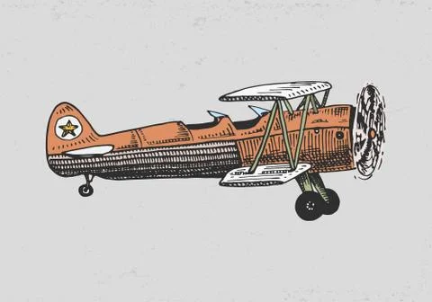 Set of passenger airplanes corncob or plane aviation travel illustration Stock Illustration