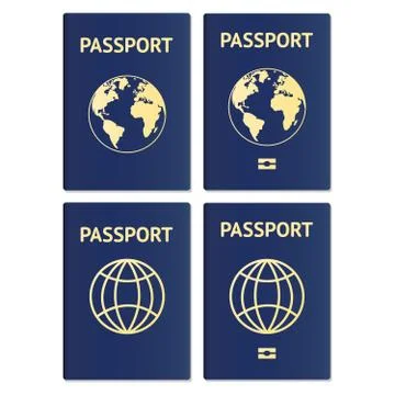 Set of passport isolated on white background. Vector illustration. Vector Stock Illustration