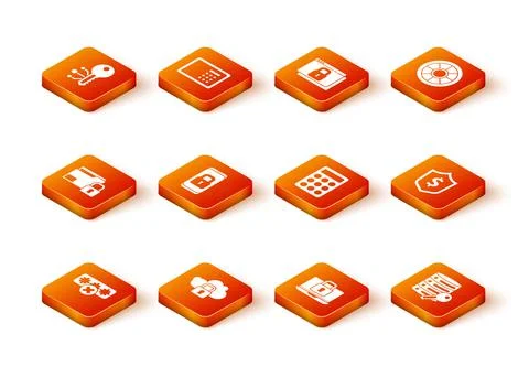 Set Password protection, Cloud computing lock, Folder and, Mobile with closed Stock Illustration