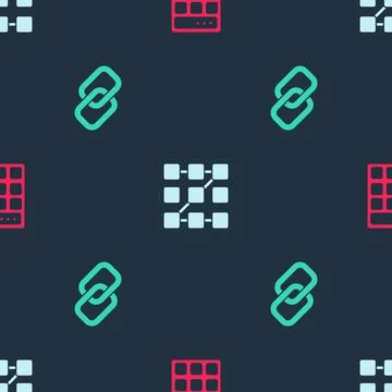 Set Password protection, Graphic password and Chain link on seamless pattern イラスト素材