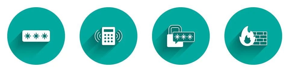 Set Password protection, Security keypad access panel, Cyber security and Stock Illustration