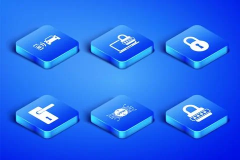 Set Password protection, Smart car alarm system, VPN with microchip circuit.. Ilustración de archivo