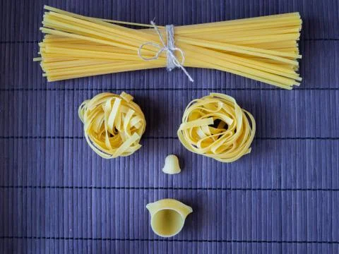 Set of pasta of various types Foto stock