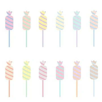 Set of Pastel Candy Lollipops Vector Illustration Stock-Illustration