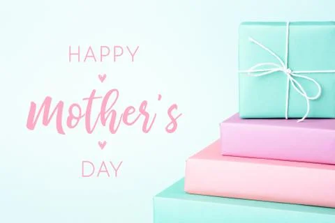 Set of pastel colored gift boxes. Stock Photos