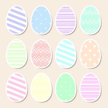 Set of pastel Easter eggs Illustrazione stock