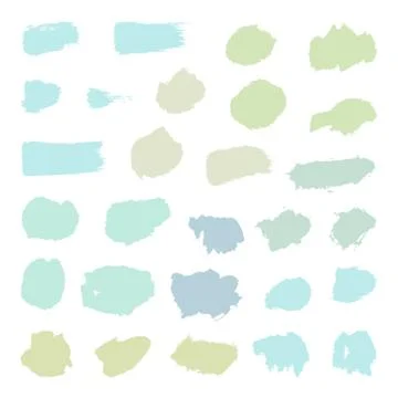 Set of pastel paint brush objects. Stock Illustration