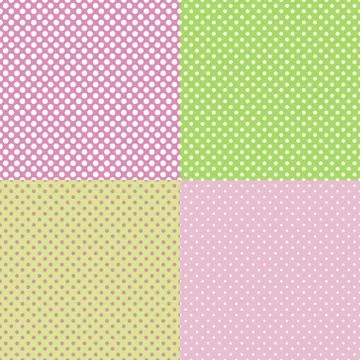 Set of pastel seamless patterns with dots Stock Illustration