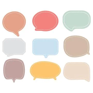 Set of Pastel Speech Bubbles イラスト素材