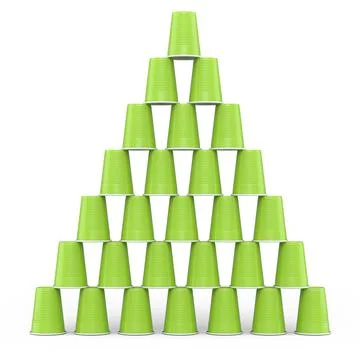 Set of pastic disposable party cup for juice, fresh, beer on white background Stock Illustration