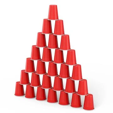Set of pastic disposable party cup for juice, fresh, beer on white background Stock Illustration